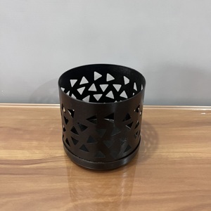 เทียนเหล็กสำหรับตกแต่งดีไซน์ช่างฝีมือพร้อม V684โมเดลแกะสลักสีดำ - Product Image 2