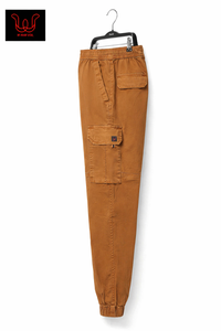 Men Cargo Pull-On <b>Joggers</b> Elastic Waist Utility Pants Multi-Pockets <b>Slim</b> Fit Canvas Stretch - Product Image 5
