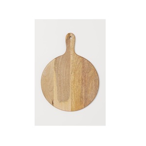Tabla de cortar de madera natural rústica hecha a mano, tabla de picar sólida, tabla de servir para cocina con asa para preparación y servir alimentos - Product Image 3