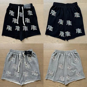 Pantalones Cortos de Hombre Grises Lisos Estilo Urbano Casual de Punto 100% Algodón Transpirables Ecológicos de Cintura Media con Cordón de Terry - Product Image 5