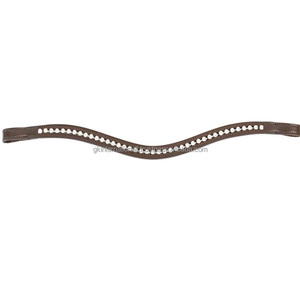 Diamantes de imitación de cristales de colores de diseño personalizado mega Bling incrustaciones de canal vacío banda de ceja de caballo de cuero acolchado en mazorca completa - Product Image 4