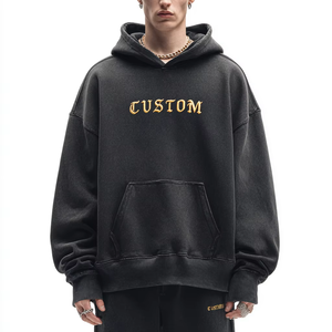 Sudadera con Capucha Personalizada de Primera Calidad, 100% Algodón, Fabricada a Medida, Talla Grande, Bordada, para Hombre - Product Image 5