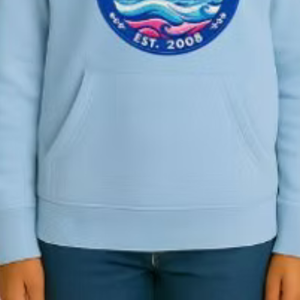 Sweat à capuche brodé bleu clair pour homme, pull décontracté à manches longues, streetwear quotidien, vêtement confortable pour un style de vie actif - Product Image 6