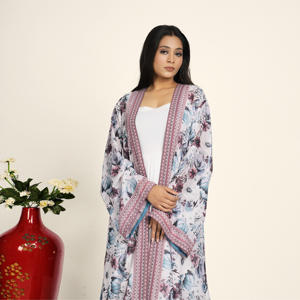 Abaya Suelta de Chifón Sólido para Mujer, Estilo Shrug, Abierta por Delante, Manga Larga Árabe, Atuendo Islámico Modesto para Oración, Ropa para Ramadán y Eid - Product Image 4