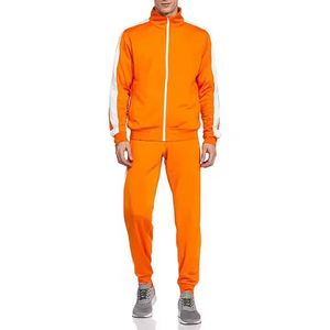 Men's Winter Sports Eco-Friendly Breathable <b>Plus</b> <b>Size</b> Full Zipper Tracksuit <b>Set</b> with Polyester/Cotton <b>Joggers</b> for Outdoor Use - Product Image 1