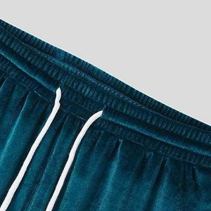 ACTIVE SPORTSWEAR Conjunto de Dos Piezas Personalizado de Primavera Casual con Cuello Redondo, Manga Corta, Holgado, Transpirable, para Hombre, de Terciopelo, con Pantalones Cortos Lisos de Talla Grande - Product Image 4