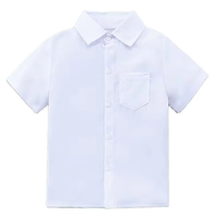 Academic White Shirt Classic Minimalist Style Pure White Patch Pocket Short-sleeved High School Uniform 100% Cotton Bangladesh
