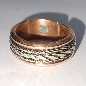 Unisex Copper Magnetic <b>Ring</b> for Joint Pain and Wellness Elegant Two-Tone Copper <b>Ring</b> for Men and Women - Product Image 1