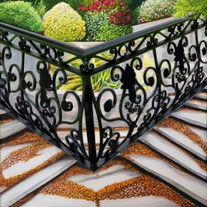 Premium Modern Wrought Iron Balcony Railing Custom Fabrication Durable Rust Resistant <b>Adjustable</b> for Balcony Stair & Outdoor Use - Product Image 6