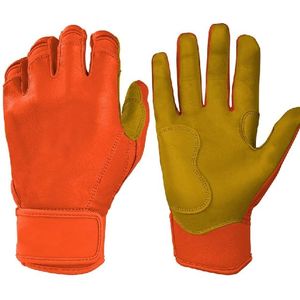 Guantes de Béisbol de Cuero de Primera Calidad al por Mayor, Acolchado Contorneado en la Palma, Diseño Ambidiestro, Transpirables, con Cierre de Velcro - Product Image 1