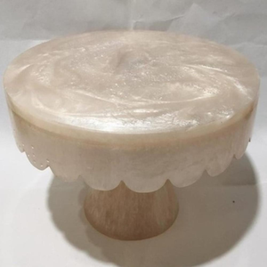 Customized Eco-Friendly Medium Size Best Quality Indian Handmade <b>Cake</b> Platter with Resin Base Birthday <b>Cake</b> Stand Server - Product Image 3