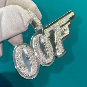 Colgante de Diamantes con Número Doble Cero Siete, Estilo Hip Hop, Chapado en Oro y Plata, Joyería de Moda, Regalo - Product Image 5