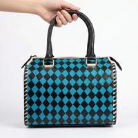 100% Echtes Leder Kariertes Muster Luxus Sport Reise Mini Speedy Reisetaschen Hochwertige Weekender Vintage Wasserfeste Tragbare Taschen