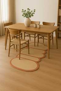 Handmade Modern cream orange Wool <b>Carpet</b> Custom Neutral Solid Color Area Rug Artistic Hand-Tufted High Pile Reversible Pet - Product Image 6