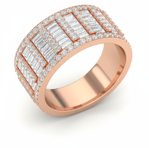 Bague signet hexagonale Hip Hop Iced Out pour homme, luxe, or blanc 14K, 2 carats, grappe de diamants ronds, design audacieux et imposant - Product Image 5