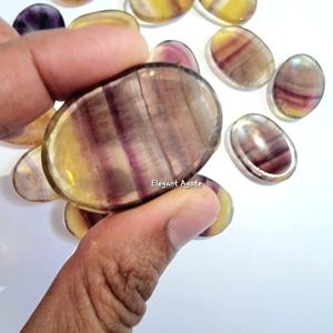 Pierre précieuse de vente chaude Multi Fluorite Worry Stone Pierre de pouces fluorite jaune polie pour l'utilisation de la méditation de guérison et d'énergie Reiki - Product Image 5