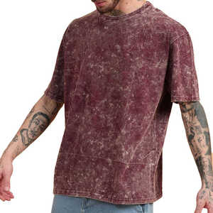 เสื้อยืดคุณภาพสูงแบบย้อมสีเอซิด สไตล์สตรีทแวร์ แห้งเร็ว เสื้อยืดคอกลม ขายส่ง เสื้อยืดสีดำย้อมสีเอซิด ระบายอากาศได้ดี - Product Image 3