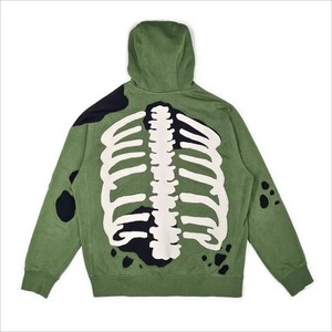 Hoodie personnalisé Street Wear avec broderie de squelettes et crânes, fermeture éclair intégrale, pour homme - Product Image 2