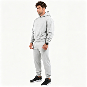 Conjunto Deportivo Informal Personalizado para Hombre, Sudadera con Capucha de Algodón Terry, Pantalones Deportivos con Puños, Transpirable y Ecológico para Gimnasio - Product Image 3