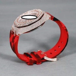 Luxury men's Stainless Steel Watch <b>Red</b> Silicone Band Analog Quartz 40mm Round Case Sapphire Dial Luminous Buckle Clasp - Product Image 4