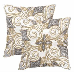 Housse de coussin carrée en verre perlé à motif floral moderne 40x40cm, housse de coussin décorative pour canapé-lit - Product Image 1