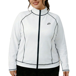 Veste coupe-vent sport slim fit personnalisée pour femme, entièrement zippée, extensible, haut d'entraînement, vêtements de sport respirants, tenue de gym, OEM, marque privée - Product Image 5