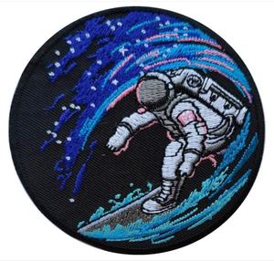 Astronaut Skateboarding <b>Patch</b> Embroidered Rainbow Design <b>Sew</b>-<b>On</b> Iron-<b>On</b> Applique Irregular Shape Decorative Embroidered <b>Patch</b> - Product Image 3