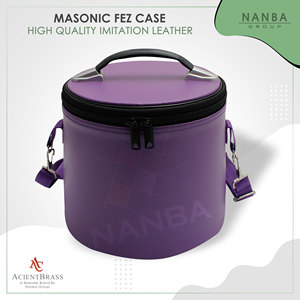 NANBA GROUP Deluxe Masonic <b>Purple</b> Fez Cap Case Soft Case Lightweight Imitation Leather Zipper Closure Customizable | <b>Hat</b>/Cap - Product Image 2