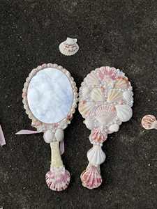 2025 Best Seller 99 Gold Data Vietnam Espejo de marco de concha hecho a mano para maquillaje inspirado en la playa y decoración de habitaciones - Product Image 5