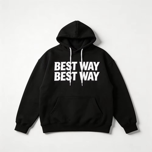 Nouveau sweat à capuche streetwear personnalisé avec logo brodé, patchwork coupé-cousu, tricoté, 100% coton molletonné, uni, écologique - Product Image 2