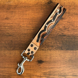 Hand Tooled Cow Leather Short Dog Leash Traffic Padded Handle Heavy Duty Short Dog Lead for Training Control Large Medium Dogs - Product Image 4