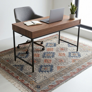 Handcrafted Handwoven Jute <b>Rug</b> Multicolor Tribal Geometric Pattern Modern Anti-Slip <b>Thick</b> Medium <b>Pile</b> Fringed Area Carpet Living - Product Image 2