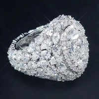 Elegante Anillo de Plata de Ley 925 con Moissanita en Engaste de Garras de Vana Jewels, Clásico, Unisex, para Uso Diario, 20 g