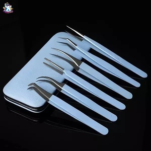 Ensemble de pinces à cils en acier inoxydable Ryzer Studio, 1 pièce, pointe incurvée et pointue, outils de beauté pour extensions de cils, maquillage et outils - Product Image 6