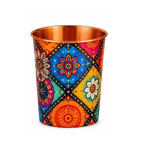 Gobelet en verre imprimé en cuivre pur, tasse à boire décorative en cuivre pour la maison, la cuisine et l'usage quotidien - Product Image 1