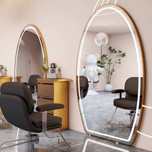 Miroir mural moderne en verre rétroéclairé par LED, de forme irrégulière, avec interrupteur tactile, pour salon, chambre et décoration intérieure de luxe - Product Image 3
