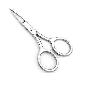 Ciseaux à sourcils et cils en acier inoxydable à pointe incurvée ronde - Product Image 3