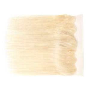 Lace Frontal Indian Hair Human Hair Wig Straight Blonde Virgin Hair Soft Style <b>White</b> <b>Wrap</b> - Product Image 1