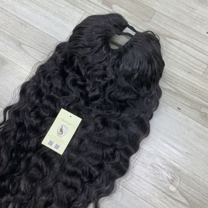 Perruques U-Part de haute qualité, cheveux humains vietnamiens personnalisés, cuticules alignées, ondulation lâche, noir naturel - Product Image 3