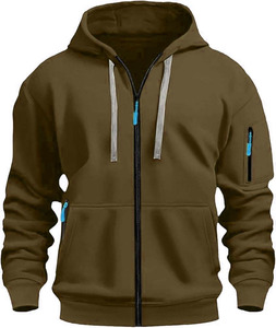 Custom High Quality Blank 2 Piece Sweatsuit Heavy Weight Cotton Breathable Winter Sweatpants and Zip-Up Hoodie Set for Unisex - Product Image 2