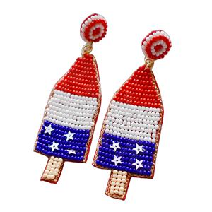 Pendientes colgantes de cuentas de semillas de notas musicales ligeras hechas a mano, cuentas de cristal artísticas para niñas y músicos, Pendientes colgantes de moda - Product Image 4