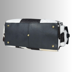 Bolsa de viaje de cuero con pelo de vaca, estilo vintage, de gran capacidad, para hombre, LHTB-0006 - Product Image 5