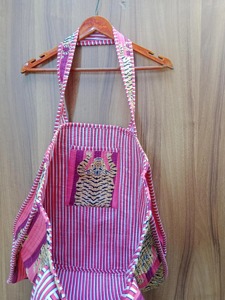 กระเป๋าผ้าฝ้ายอินเดียลายควิลท์: กระเป๋าตลาดลายเสือทำมือ - Product Image 3