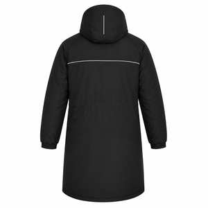 Custom Long <b>Hooded</b> Parka Jacket <b>Men</b> Winter Padded <b>Coat</b> Reflective Piping Outdoor OEM Private Label Manufacturer <b>Fur</b> Trim - Product Image 2