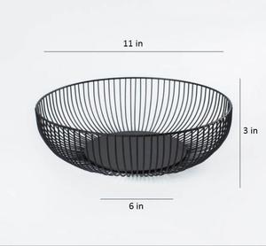 Matte Black Wire Fruit Bowl Countertop Holder Modern Metal Wire Produce Drainer <b>Basket</b> for Kitchen <b>Table</b> - Product Image 5
