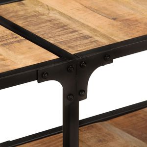 Meuble TV en bois de manguier massif avec support en fer thermolaqué, couleur bois naturel moyen - Product Image 6