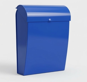 Boîte aux lettres murale galvanisée de qualité supérieure, revêtement en poudre bleue, étanche, accès frontal, sans serrure - Product Image 1