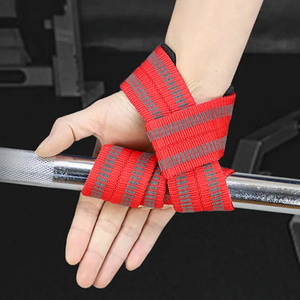 Custom Logo Padded Cotton Power Deadlift Gym Lifting Straps Weightlifting with Wrist <b>Band</b> Support - Product Image 5