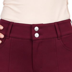 Pantalon d'équitation pour femme personnalisé, couleur bordeaux, taille haute, extensible, leggings d'équitation professionnels, culotte d'entraînement avec poche - Product Image 4