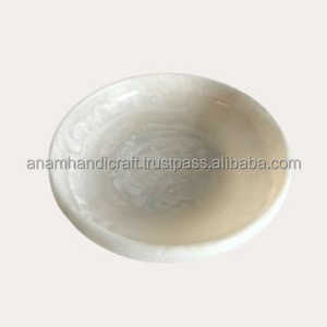 Juego de cuencos para servir de resina amarilla Bohemia personalizada, cartón empaquetado altamente pulido tallado a mano de alta calidad para hotel en casa - Product Image 2